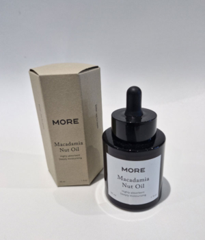 MORE Macadamia olie, pipetfles 30 ml met kartonnen verpakking