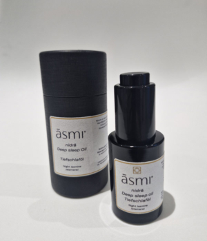 āsmi Ayurveda Nidra deep sleep oil met jatamansi en nachtjasmijn, flacon 30 ml met koker